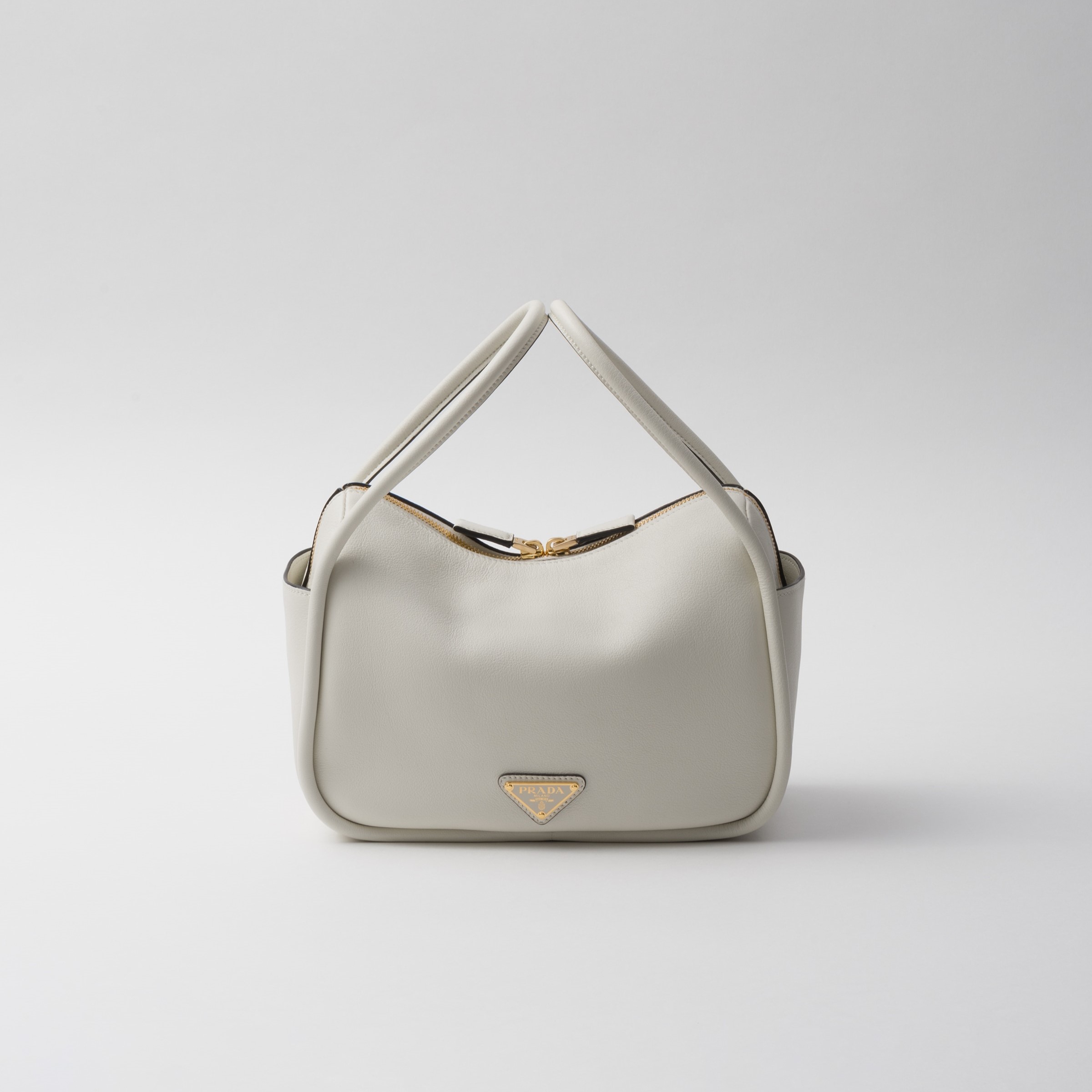 LEATHER HANDBAG, CALFSKIN – WHITE