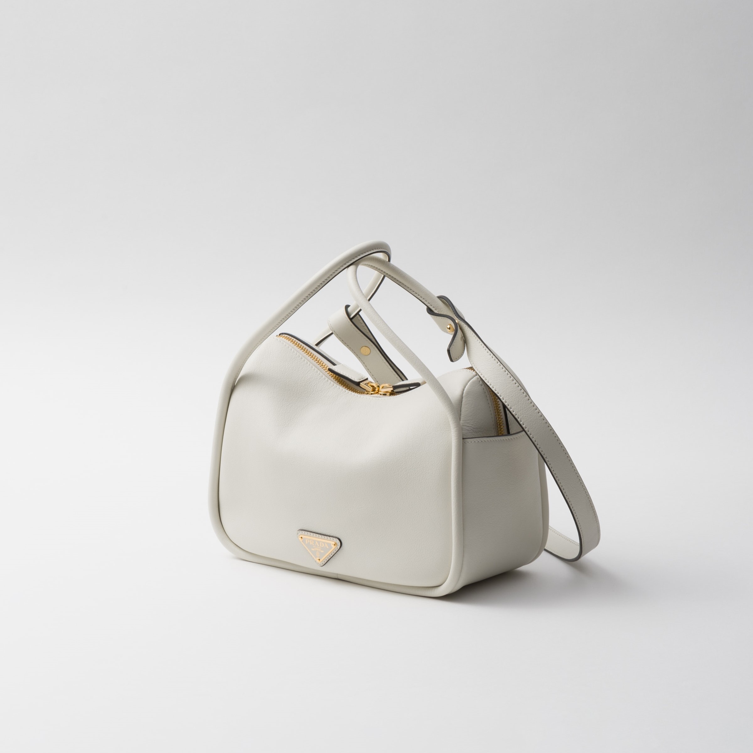 LEATHER HANDBAG, CALFSKIN – WHITE