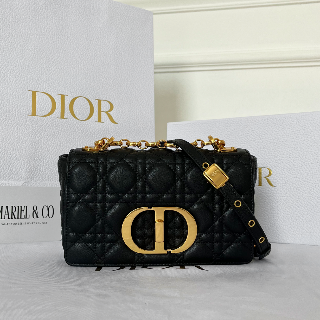 SMALL SHOULDER BAG, CALFSKIN – BLACK
