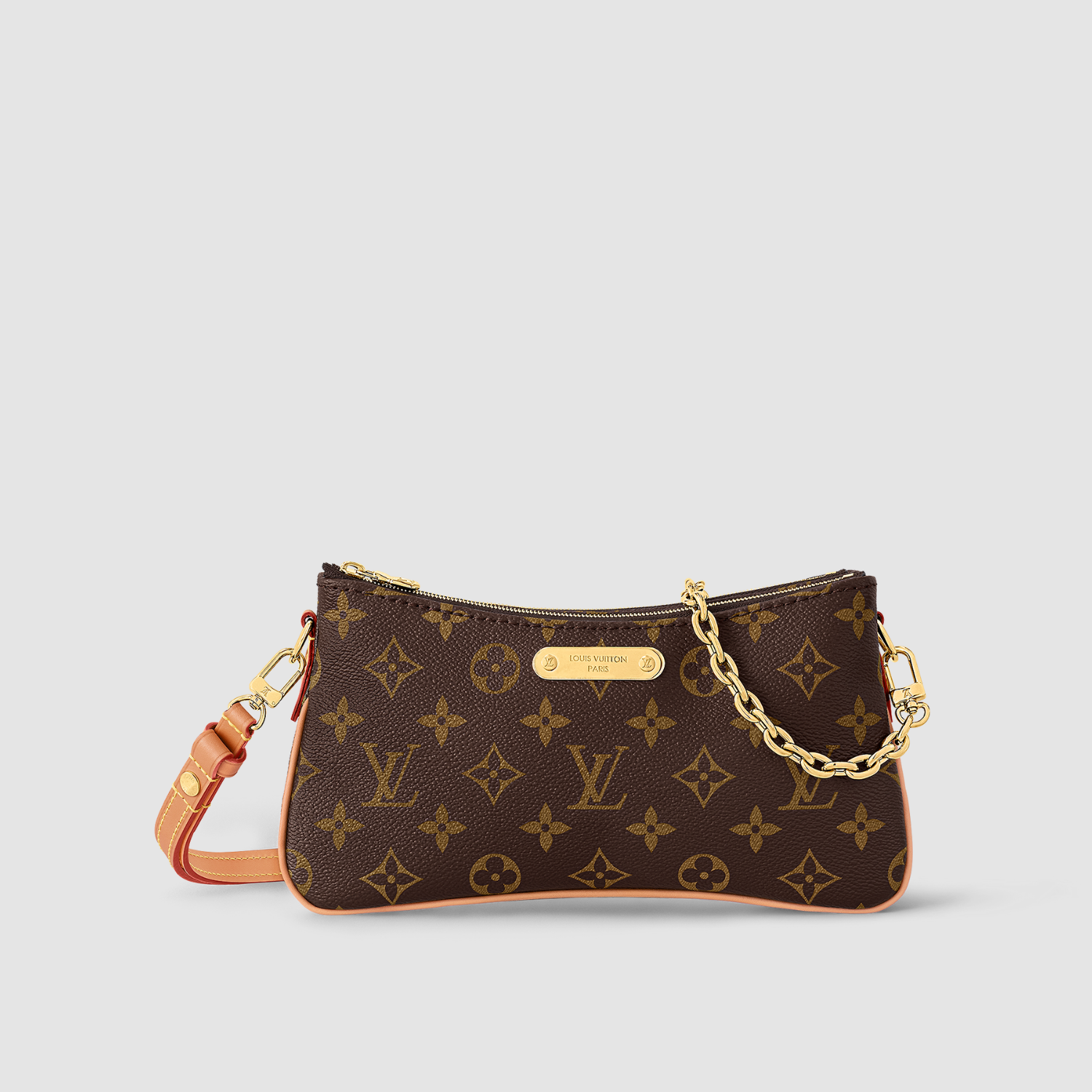 POCHETTE BAG, COATED CANVAS – BROWN