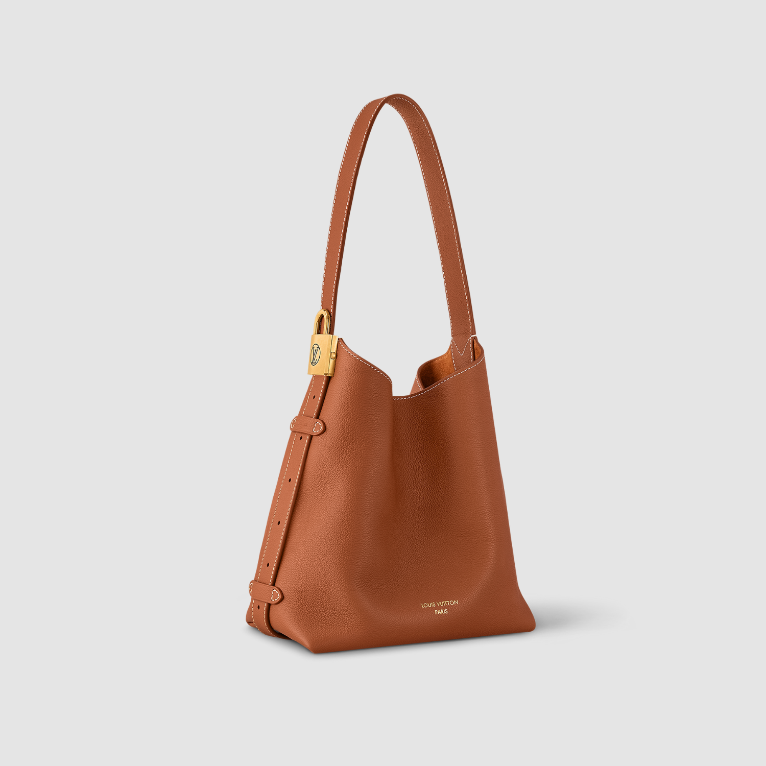 SMALL HOBO BAG, SMOOTH CALFSKIN – COGNAC