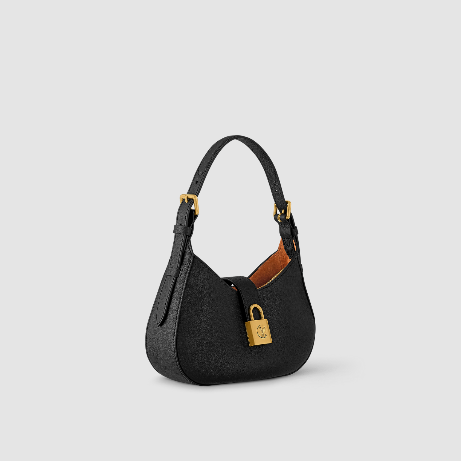 SHOULDER BAG, GRAINED CALFSKIN – BLACK