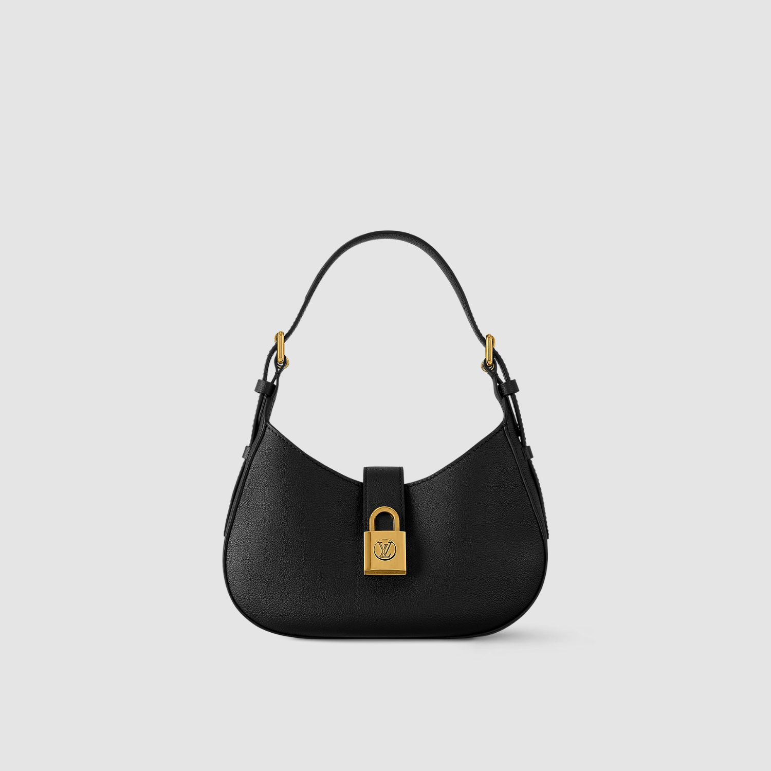 SHOULDER BAG, GRAINED CALFSKIN – BLACK