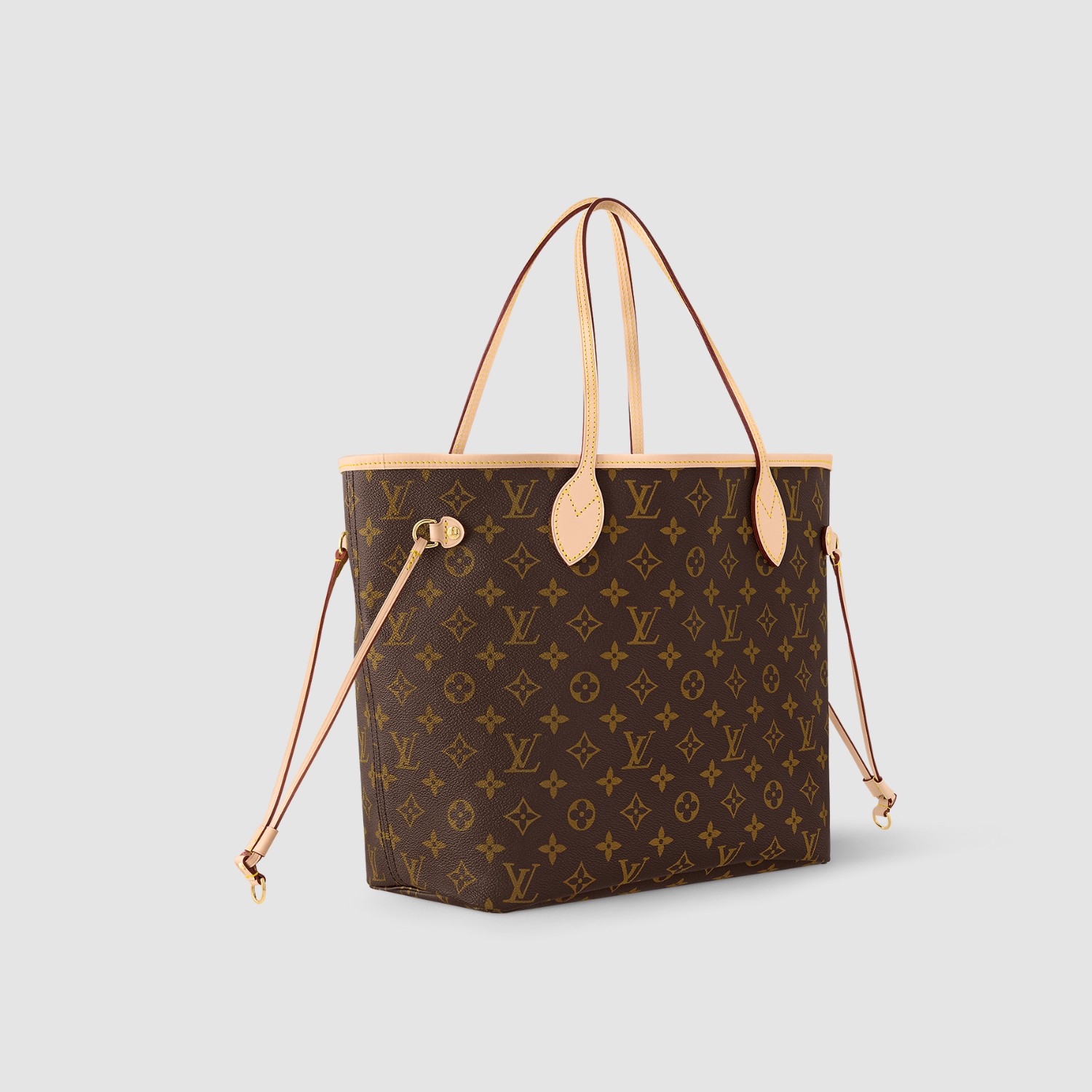 MEDIUM TOTE BAG, COATED CANVAS – BROWN / ROSE BEIGE