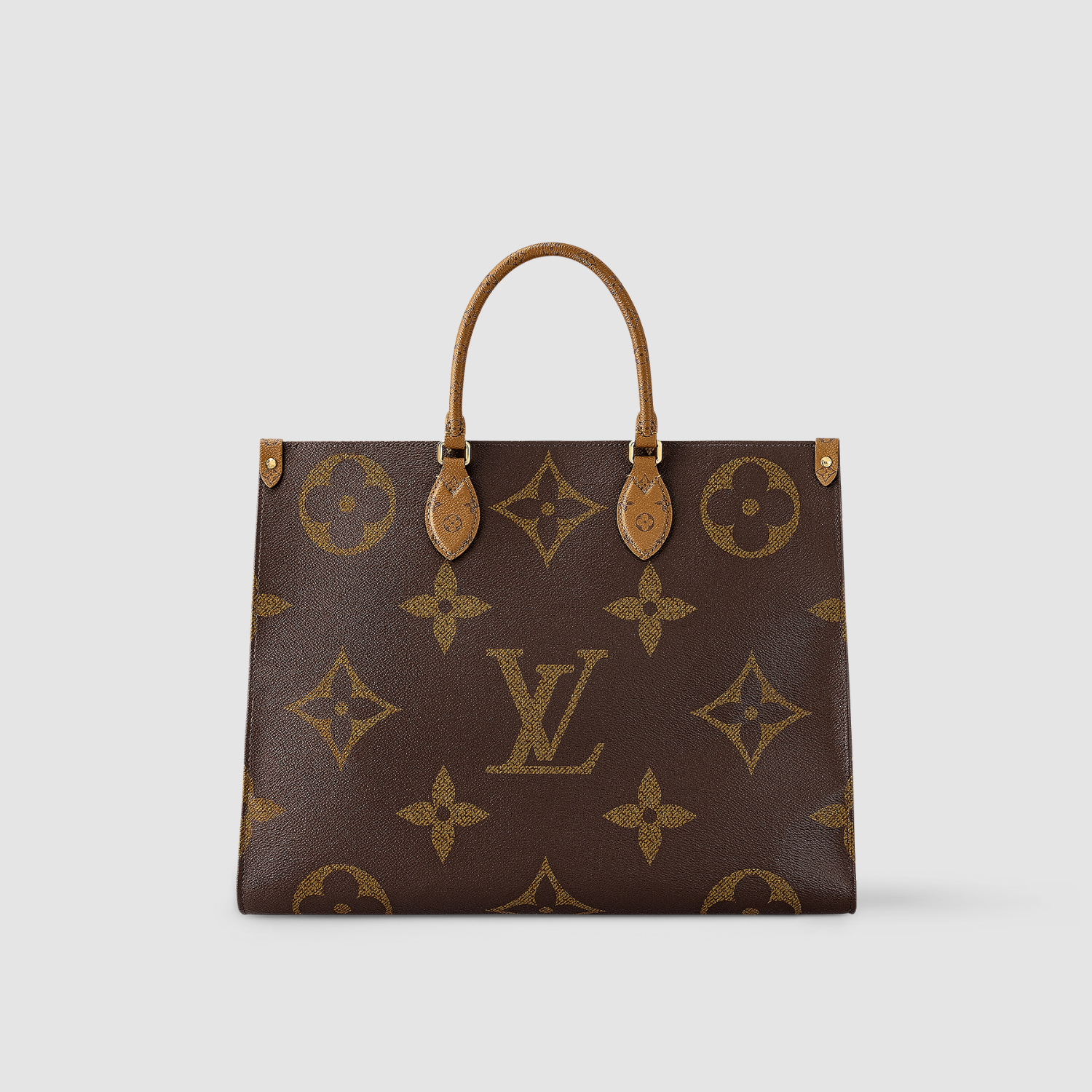 MEDIUM TOTE BAG, COATED CANVAS – BROWN