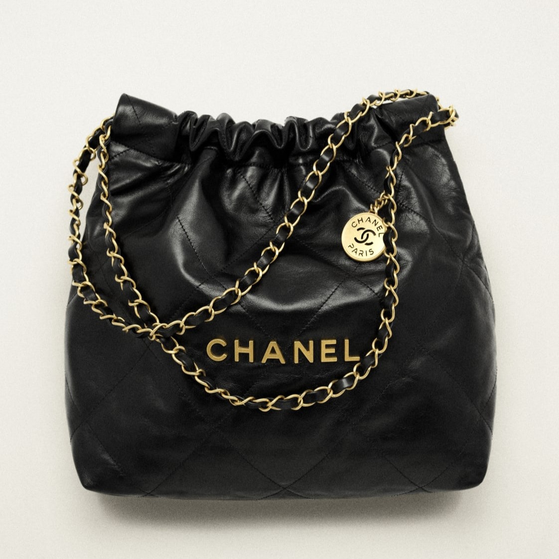 SMALL HANDBAG, SHINY CALFSKIN – BLACK