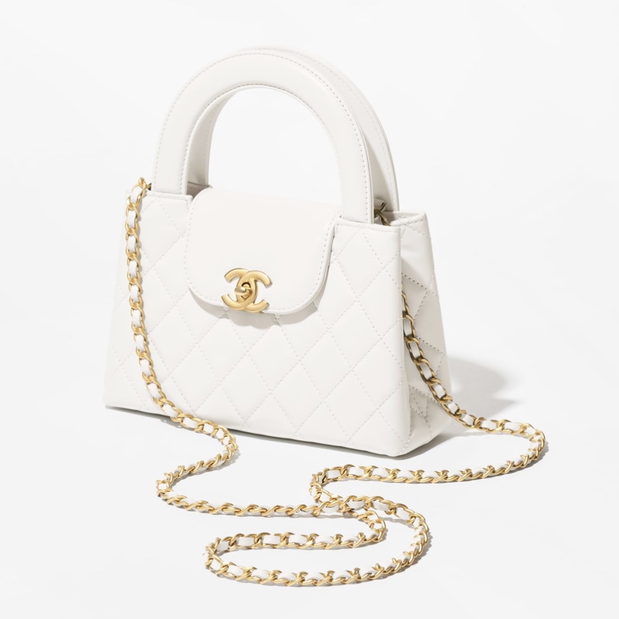 MINI TOP HANDLE BAG – LAMBSKIN, WHITE