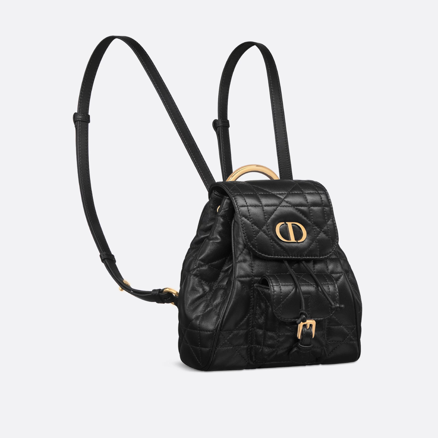 SMALL BACKPACK, LAMBSKIN & CALFSKIN – BLACK