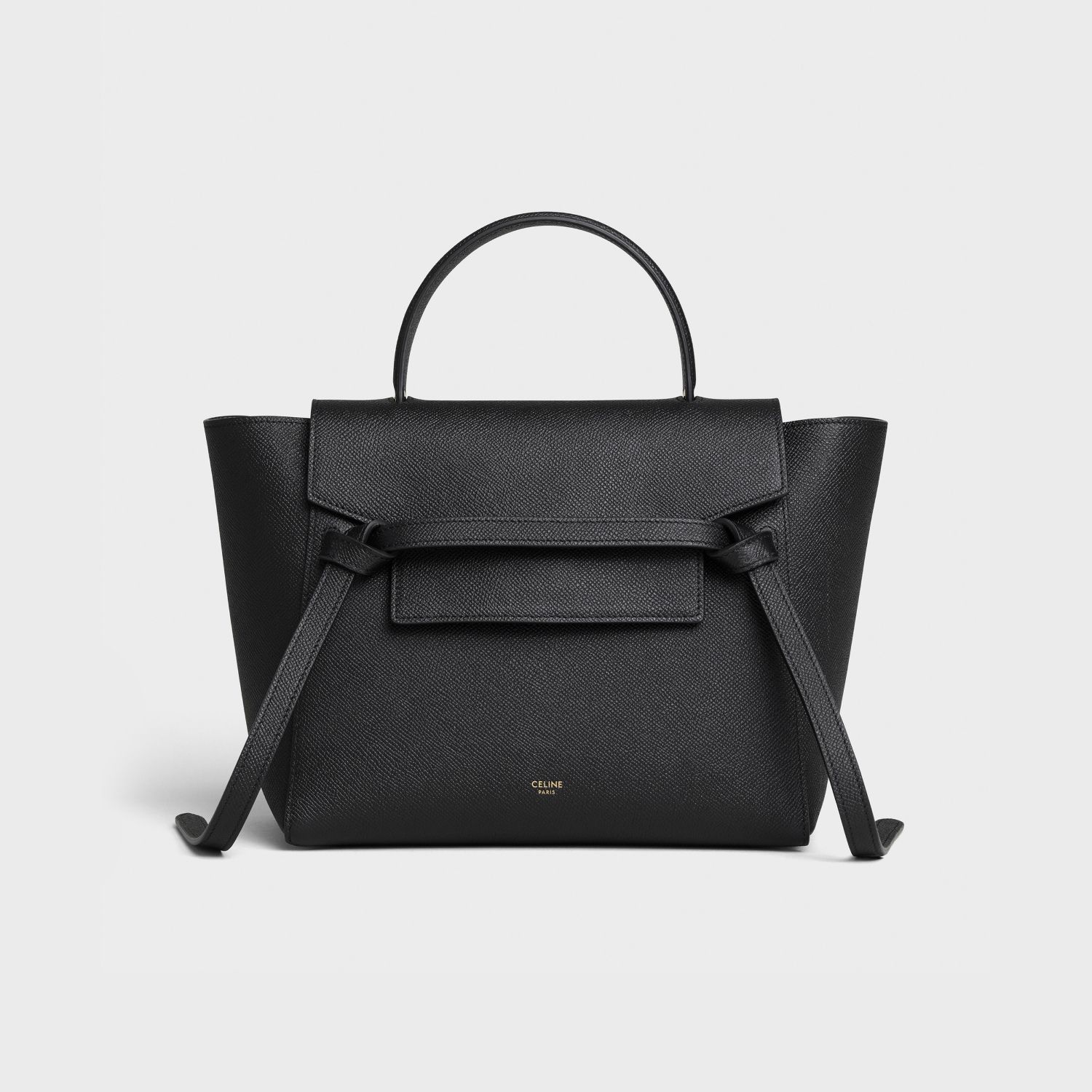 MICRO TOP HANDLE BAG, GRAINED CALFSKIN – BLACK
