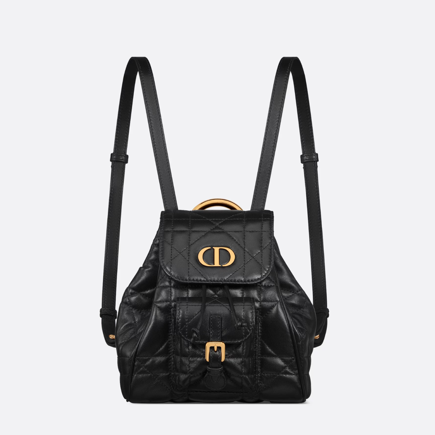 SMALL BACKPACK, LAMBSKIN & CALFSKIN – BLACK