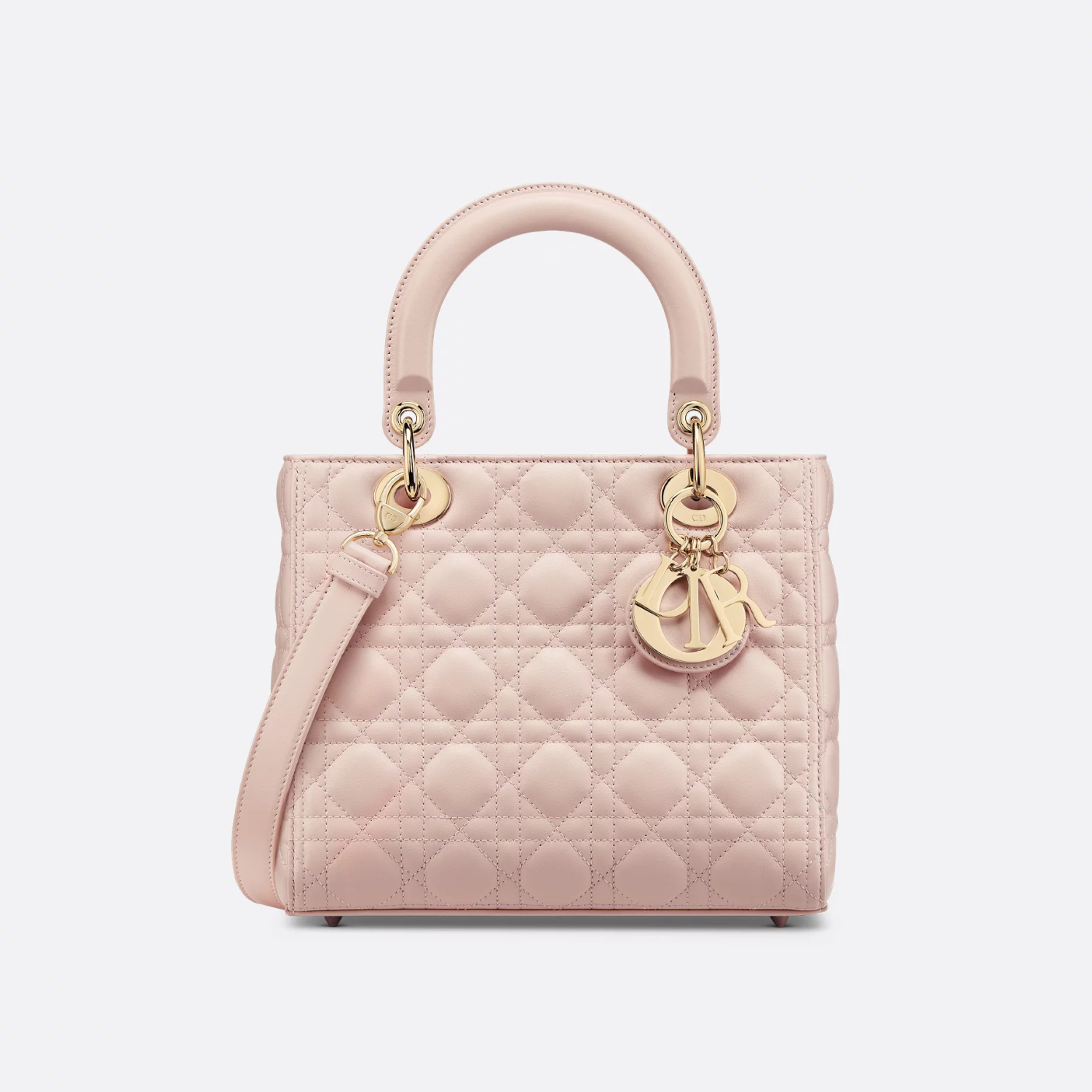 MEDIUM TOP HANDLE BAG, LAMBSKIN – POWDER PINK