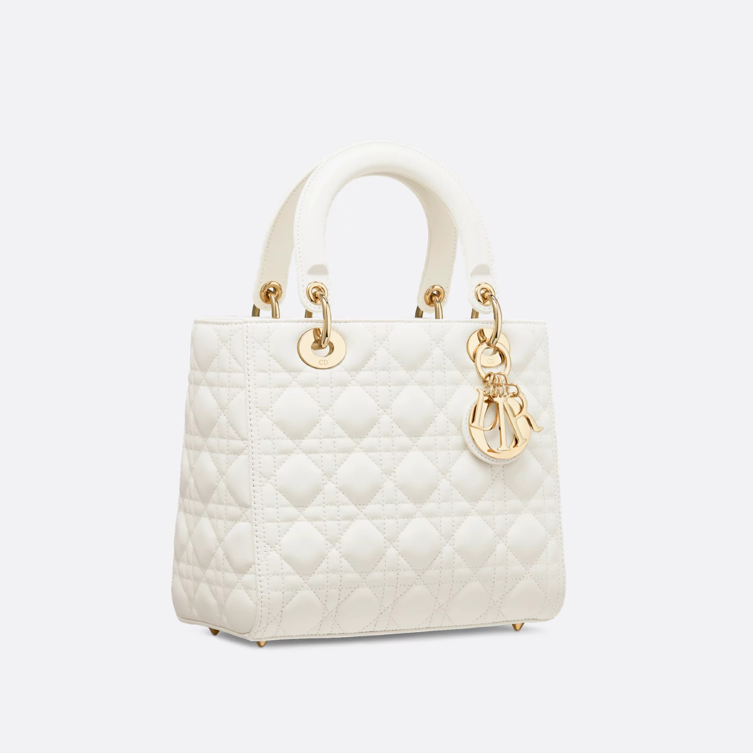 MEDIUM TOP HANDLE BAG, LAMBSKIN – LATTE
