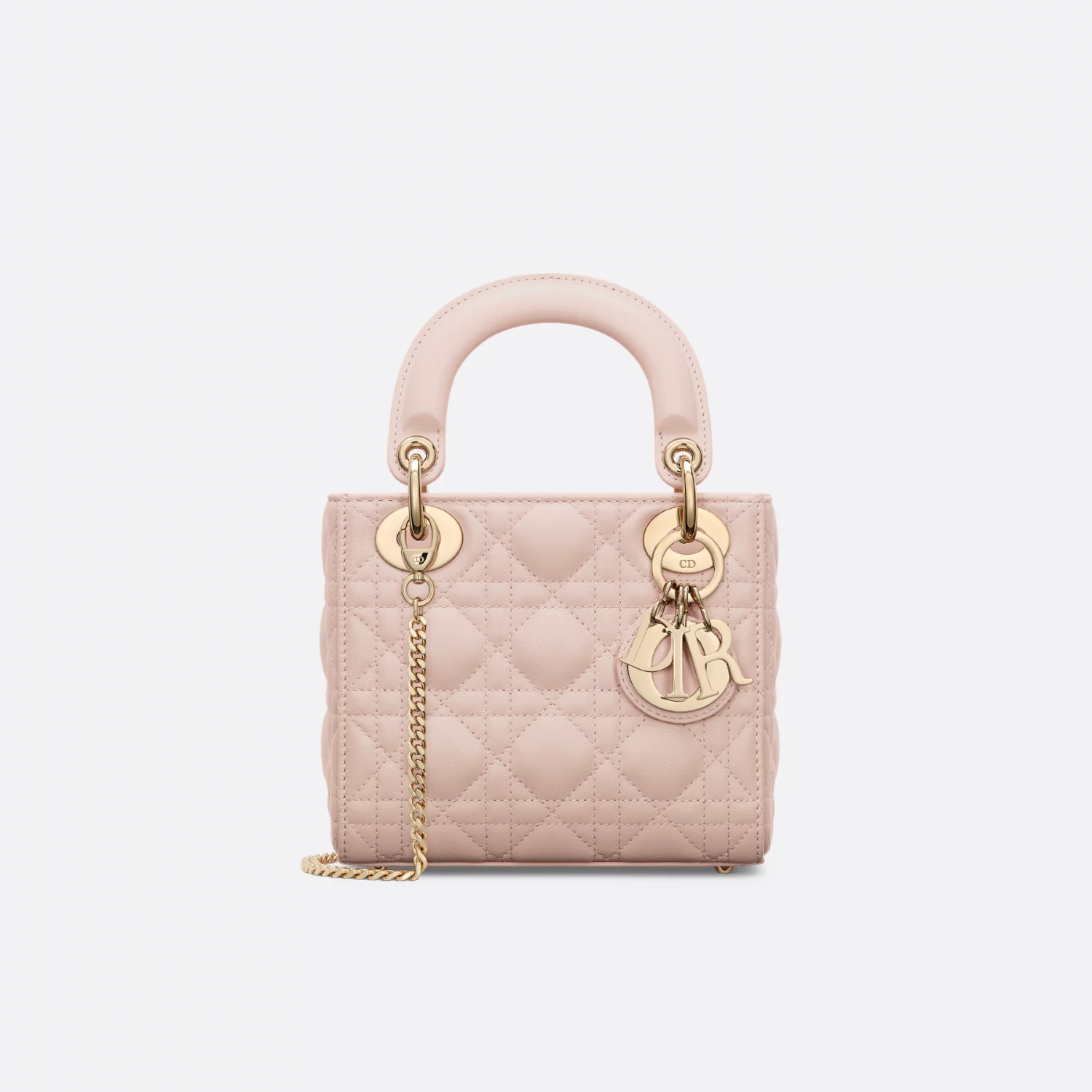 MINI TOP HANDLE BAG, LAMBSKIN – POWDER PINK
