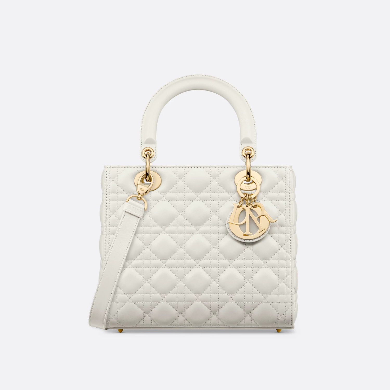 MEDIUM TOP HANDLE BAG, LAMBSKIN – LATTE