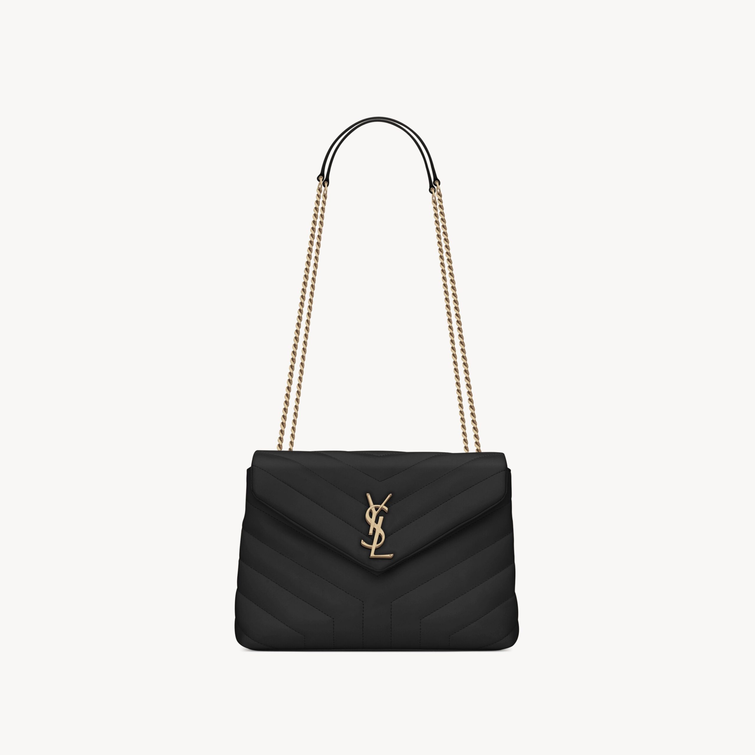 SMALL QUILTED SHOULDER BAG, LAMBSKIN – BLACK