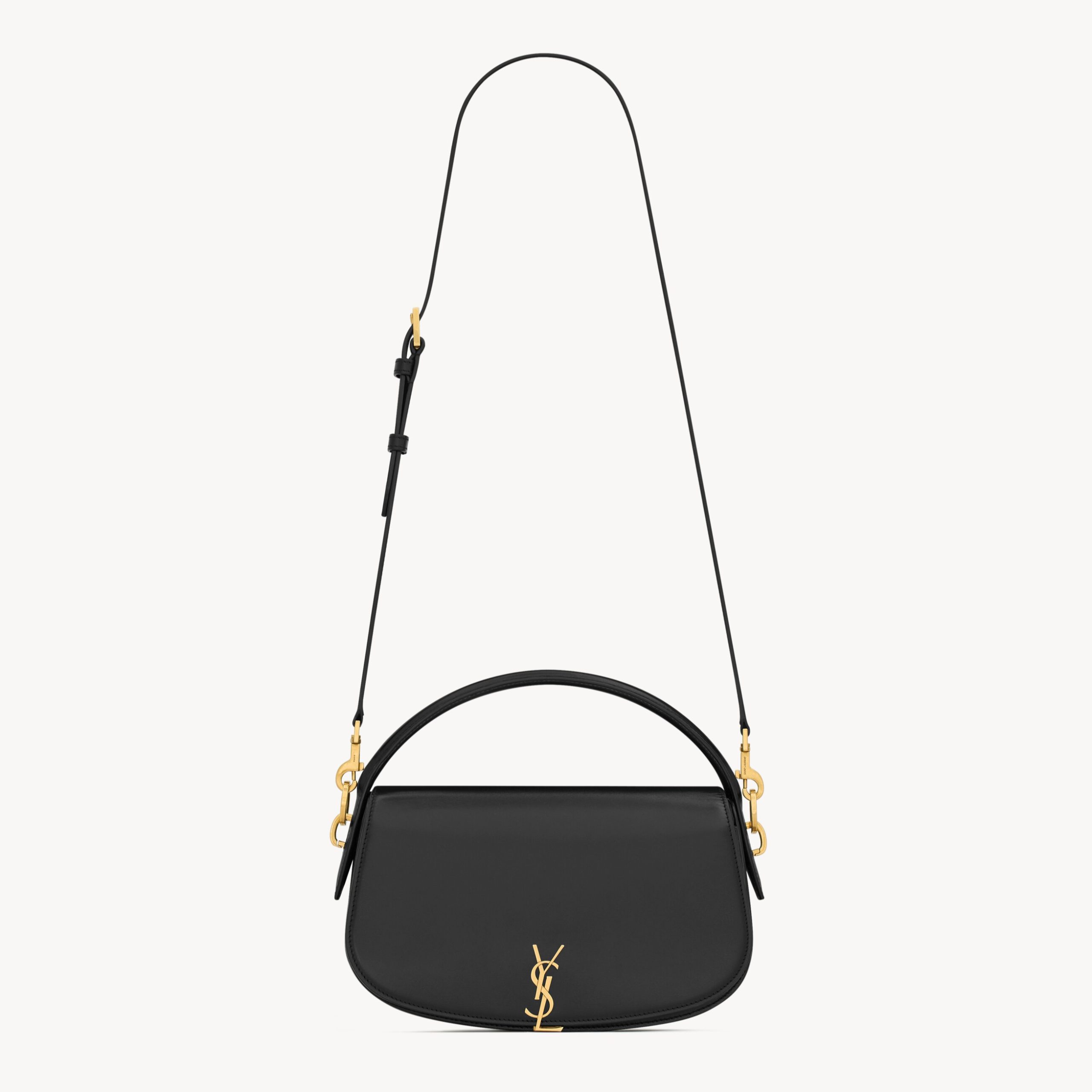 STRUCTURED SHOULDER BAG, CALFSKIN – BLACK