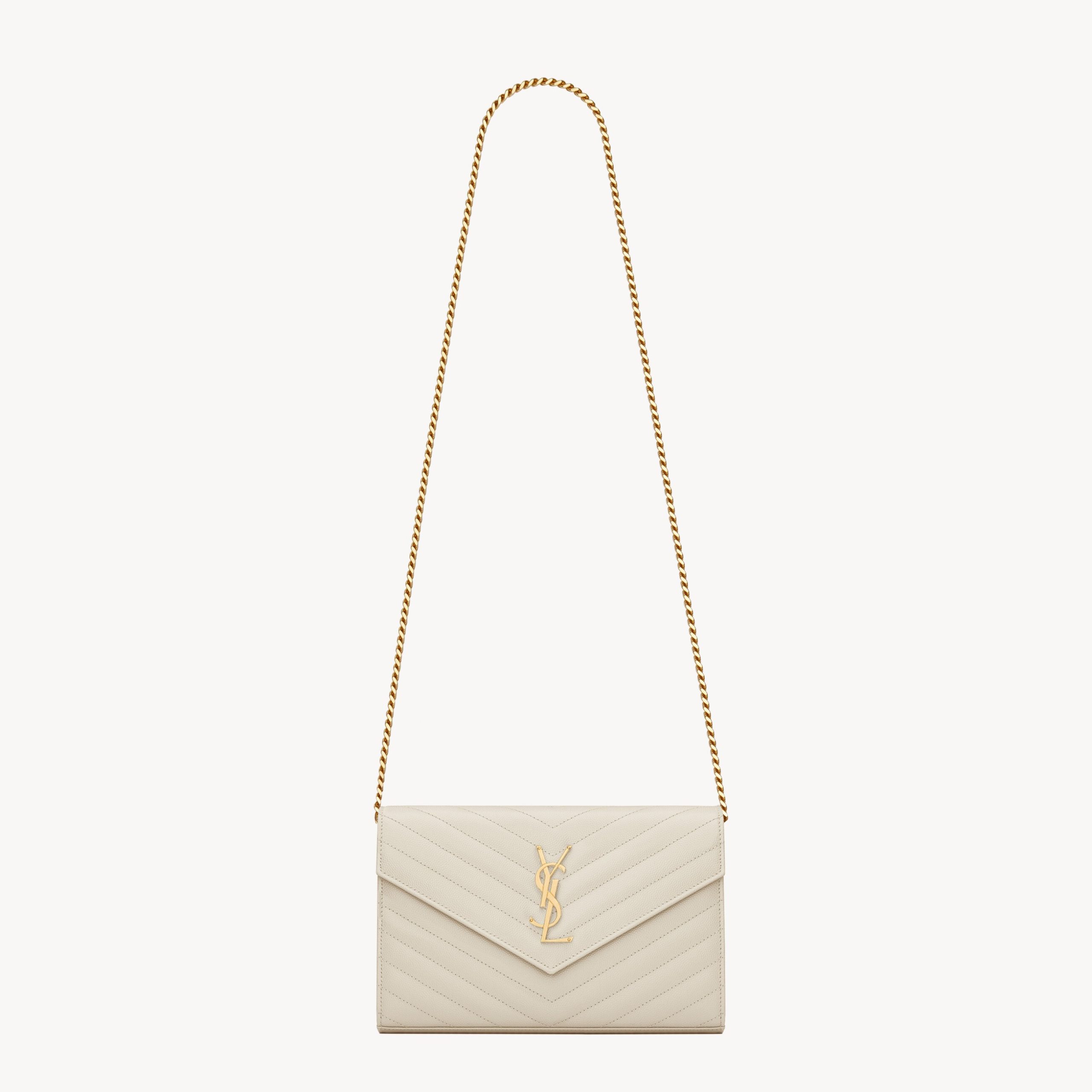 CLASSIC CHAIN WALLET, GRAIN DE POUDRE LEATHER – BLANC VINTAGE