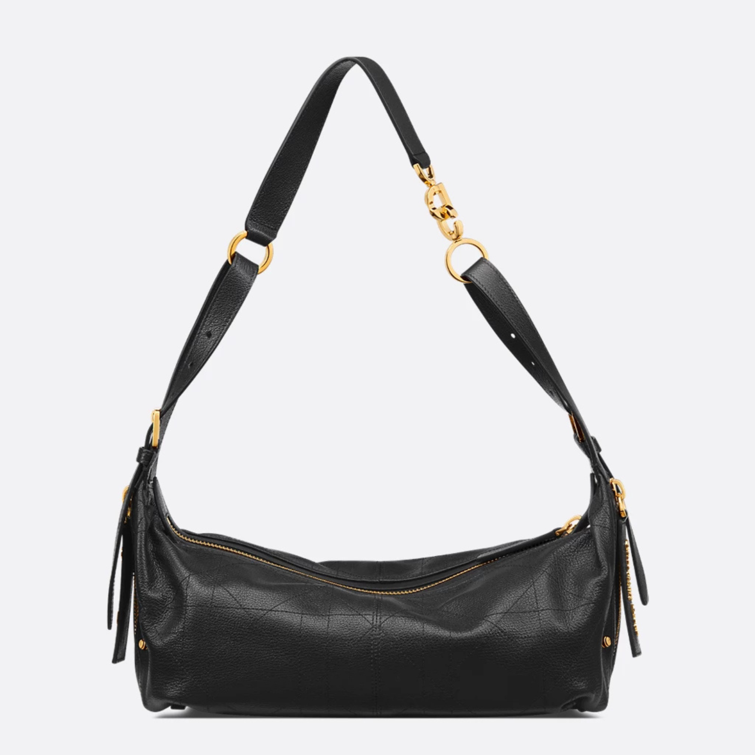 MEDIUM SHOULDER BAG, GOATSKIN – BLACK