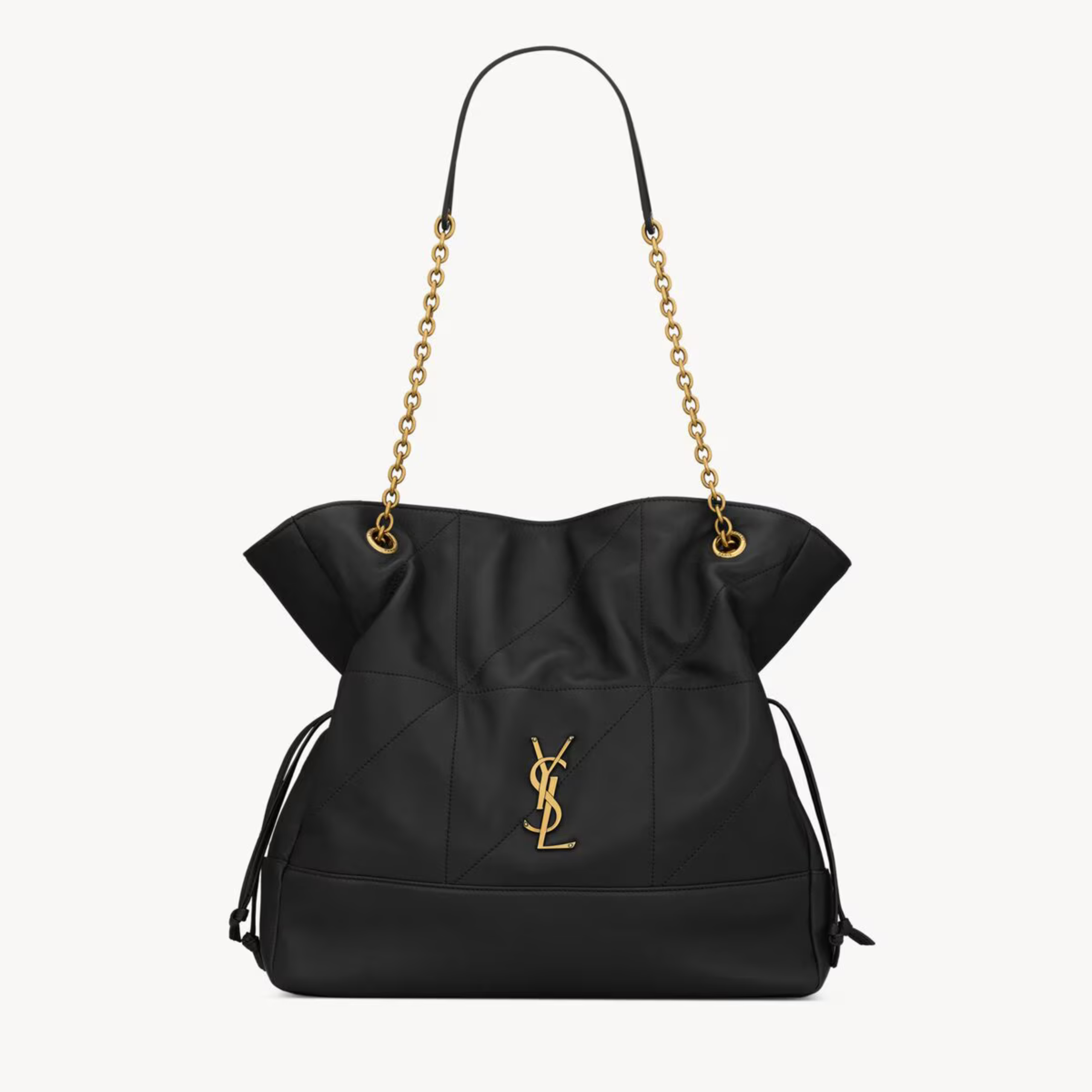 SHOPPING BAG MEDIUM, LAMBSKIN – BLACK