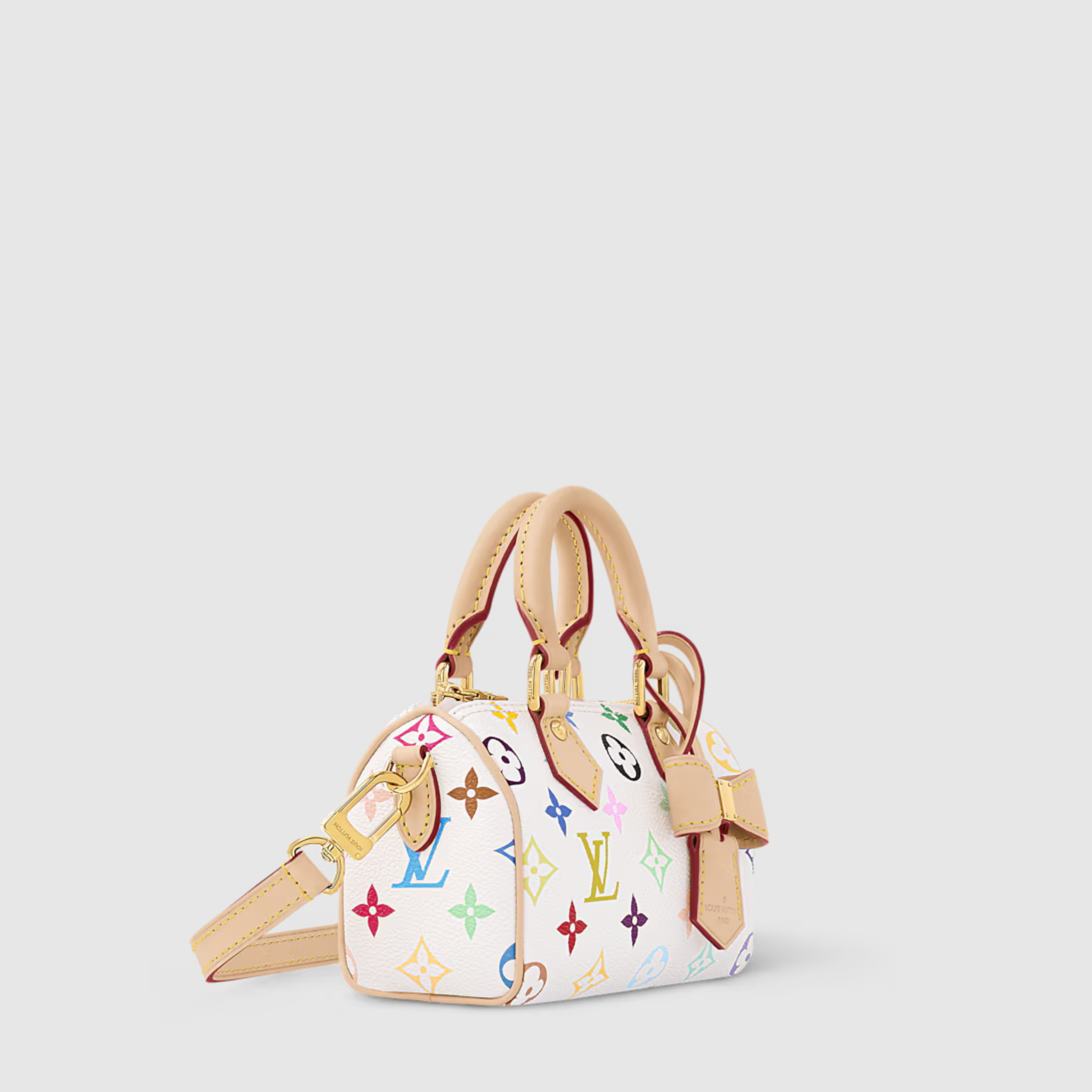 MINI TOP HANDLE BAG, COATED CANVAS – MULTICOLORED