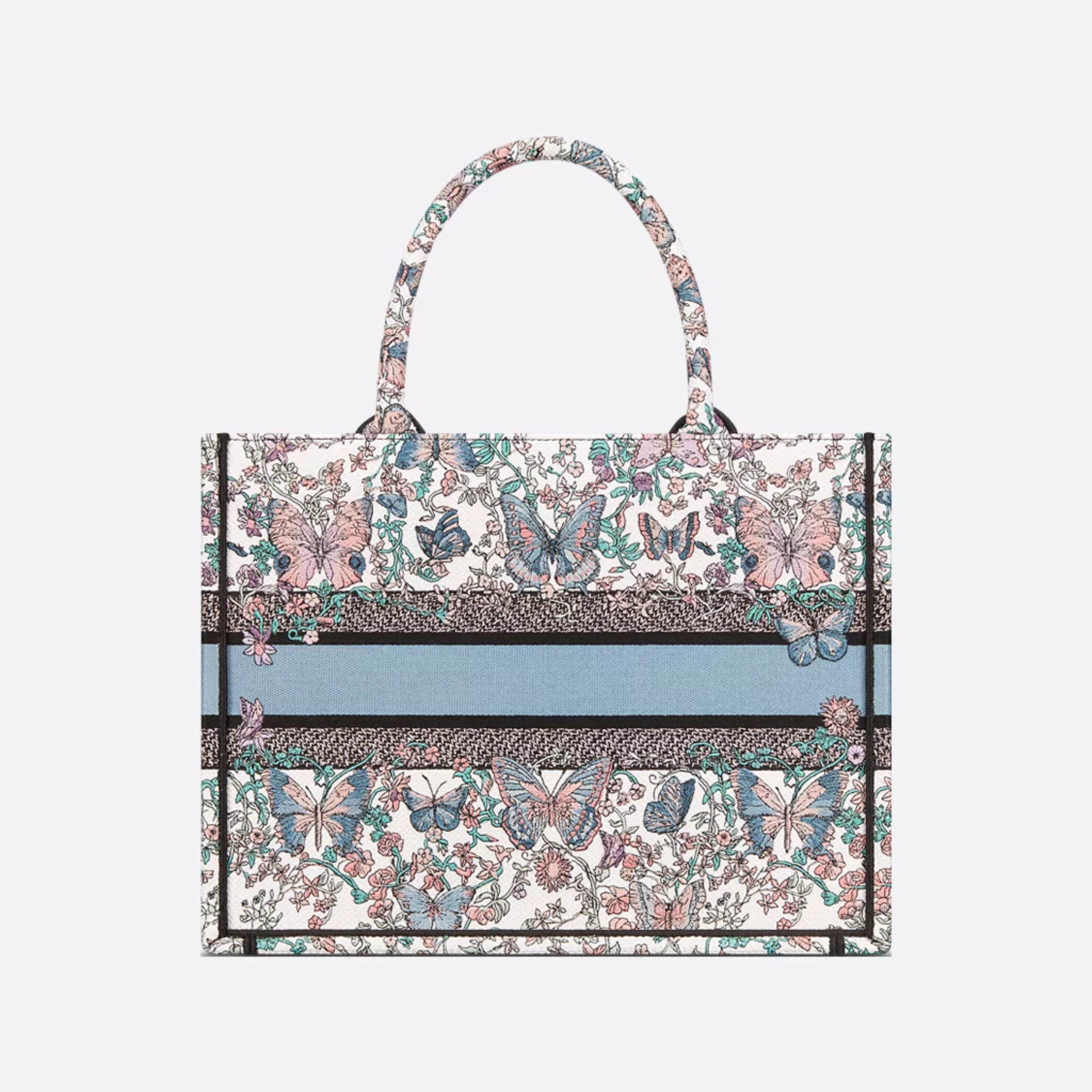 MEDIUM TOTE BAG, COTTON – WHITE AND BLUE