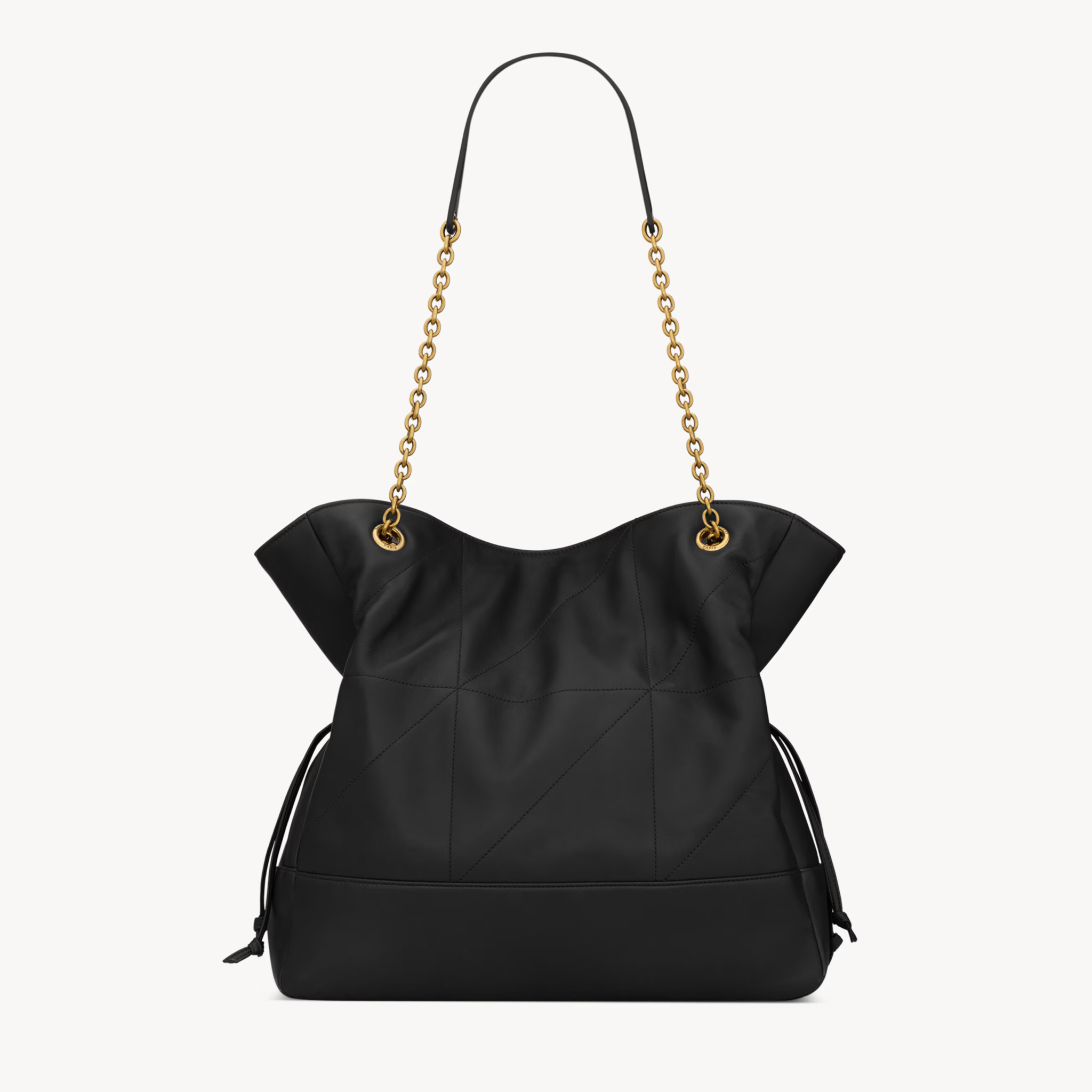 SHOPPING BAG MEDIUM, LAMBSKIN – BLACK