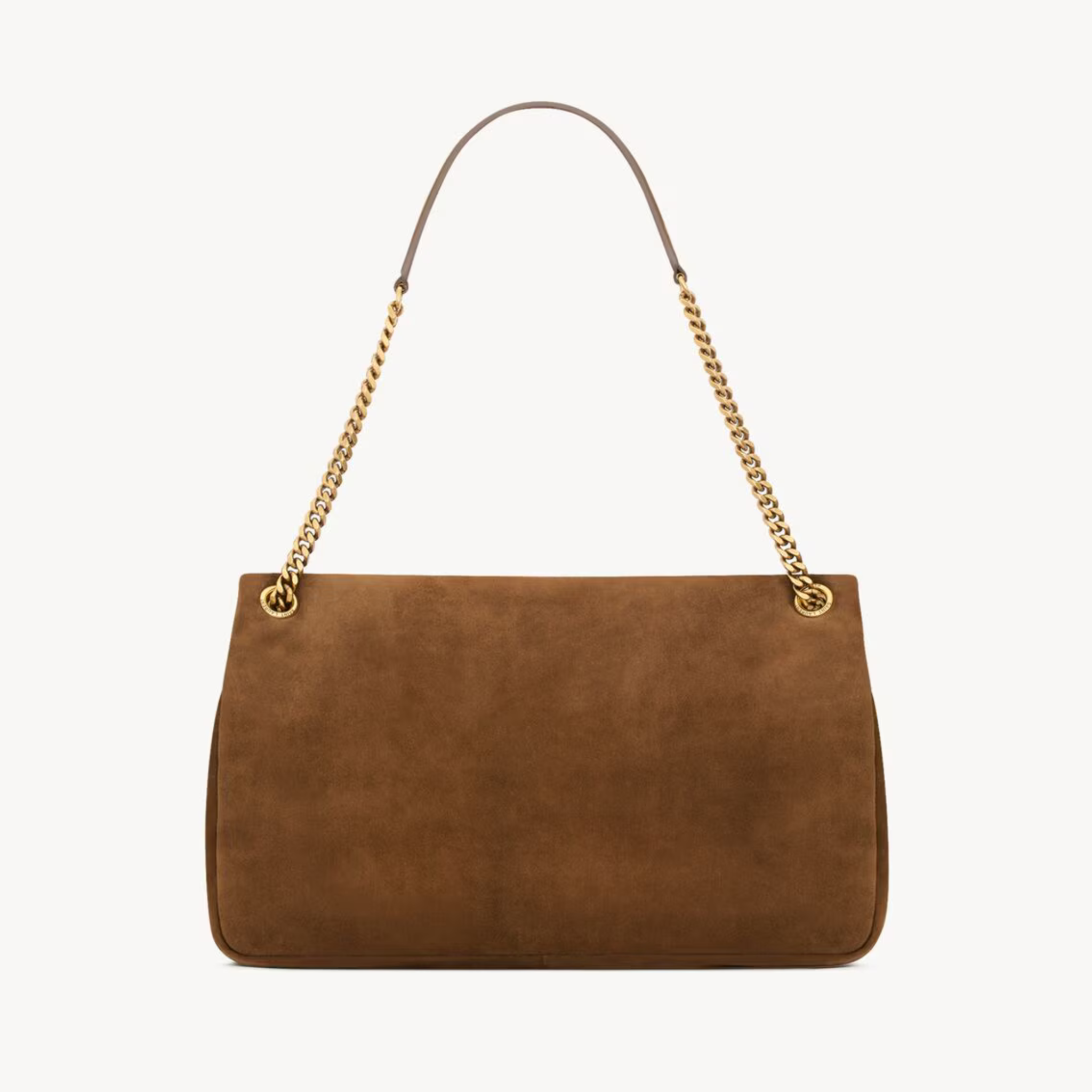 XXL SHOULDER BAG, SUEDE – WARM CARAMEL COGNAC