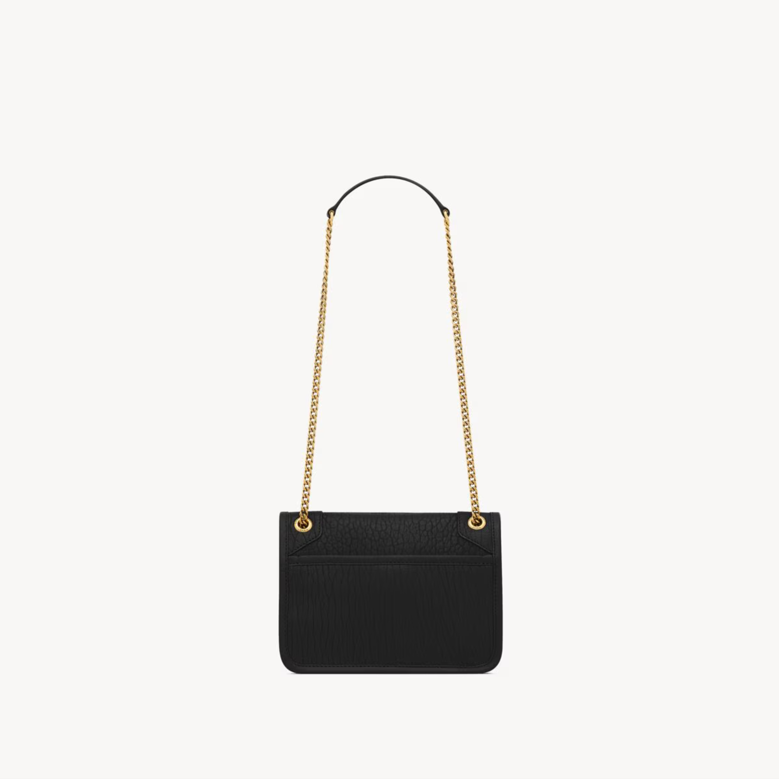 MINI SHOULDER BAG, GRAINED LAMBSKIN – BLACK