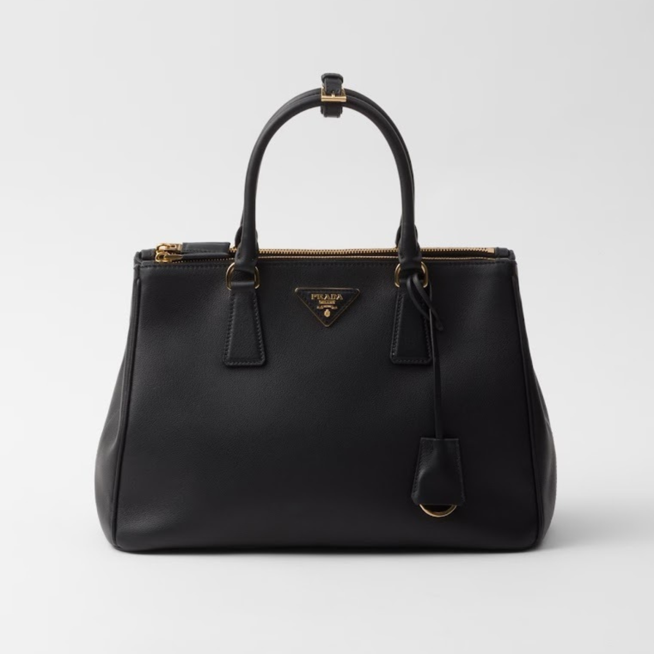 LARGE TOP HANDLE BAG, CALFSKIN – BLACK