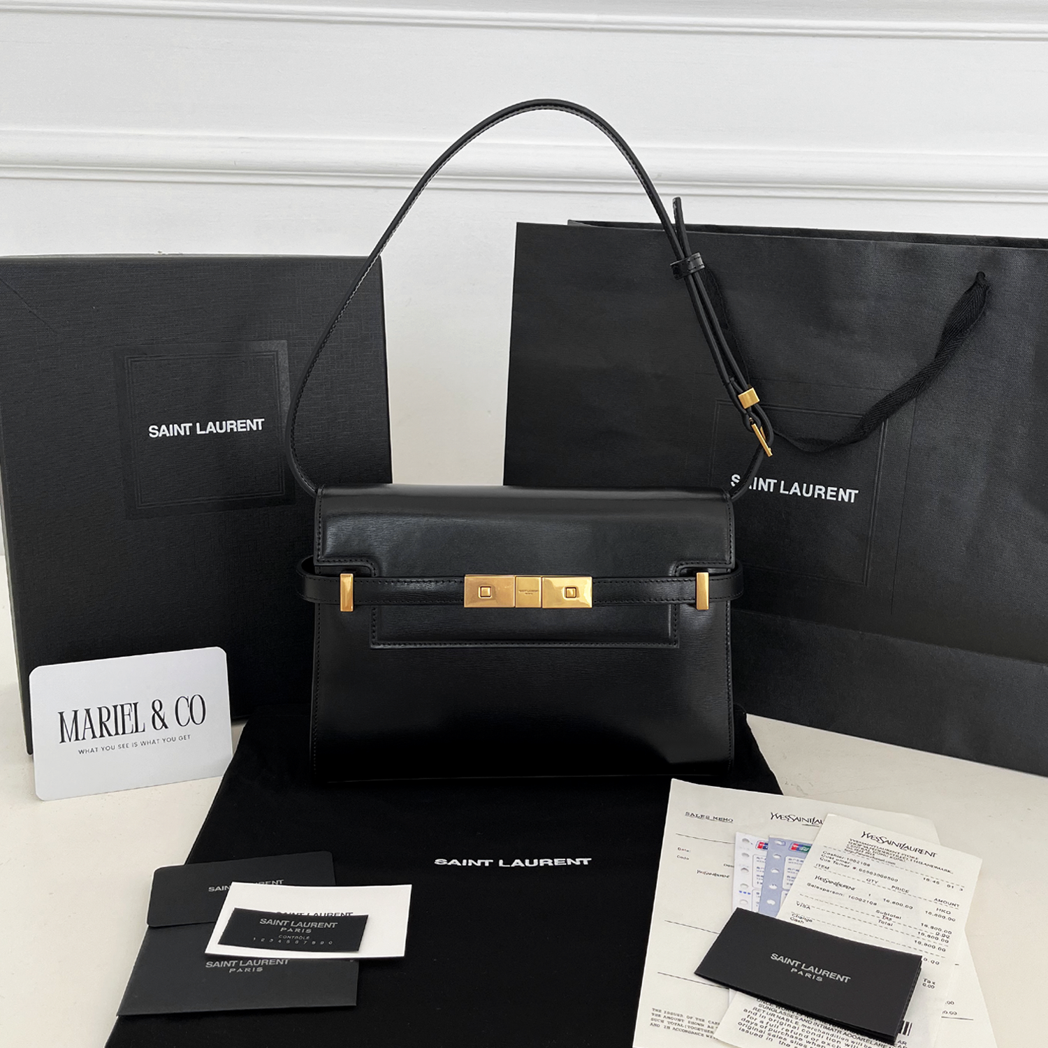 SMALL LEATHER FLAP BAG, CALFSKIN – BLACK