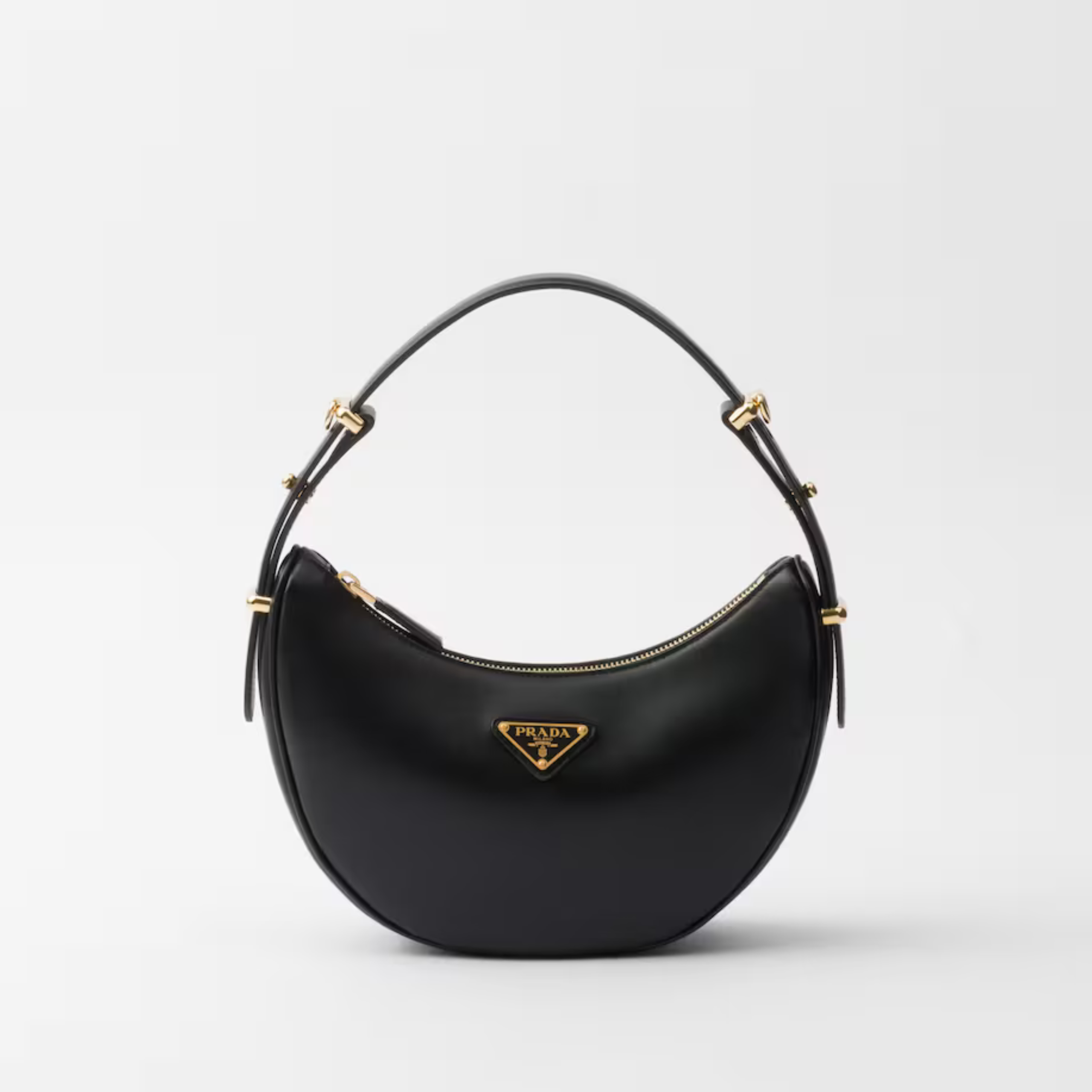 SMALL LEATHER SHOULDER BAG, CALFSKIN – BLACK