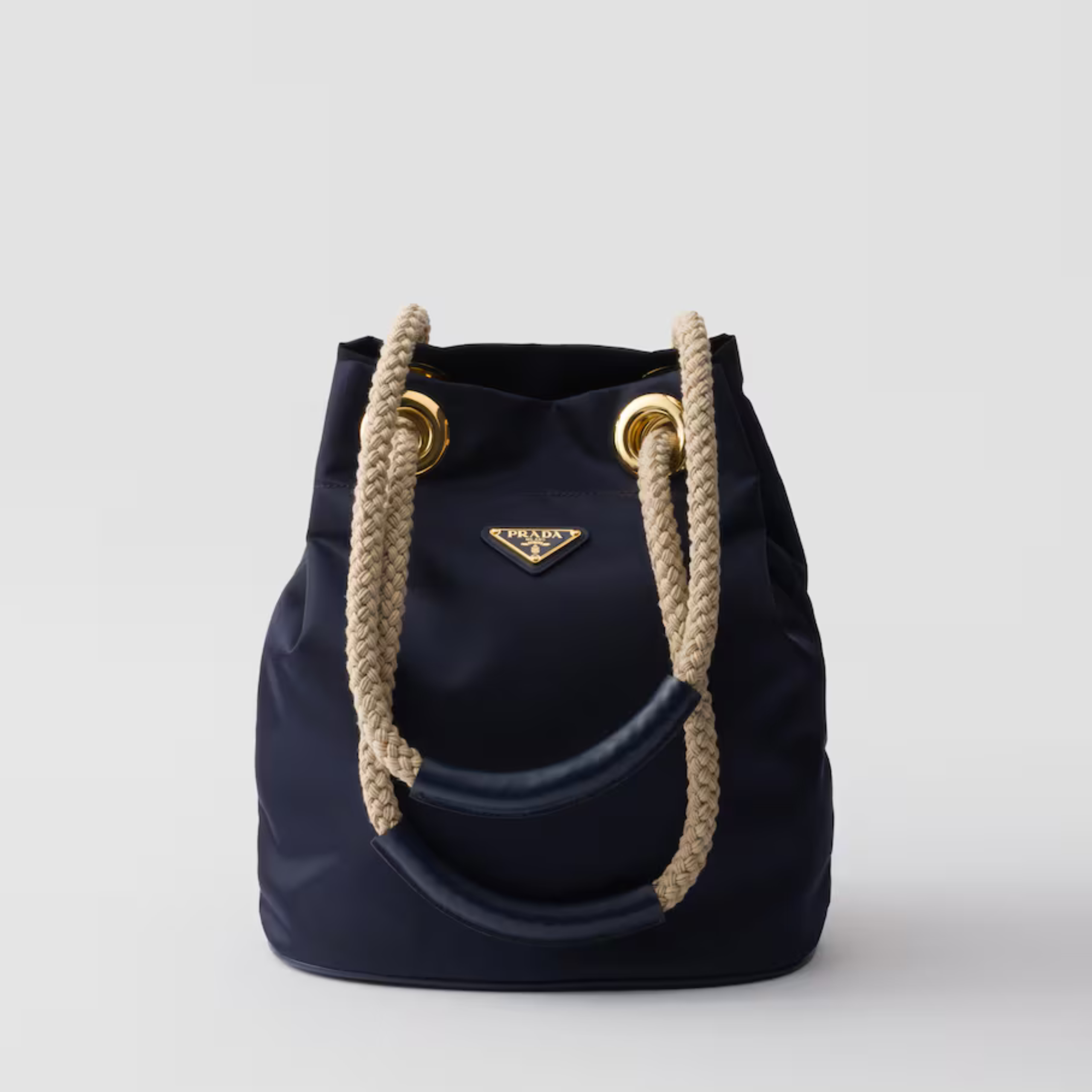 RE-NYLON SMALL BUCKET BAG, RECYCLED POLYAMIDE – BALTIC BLUE