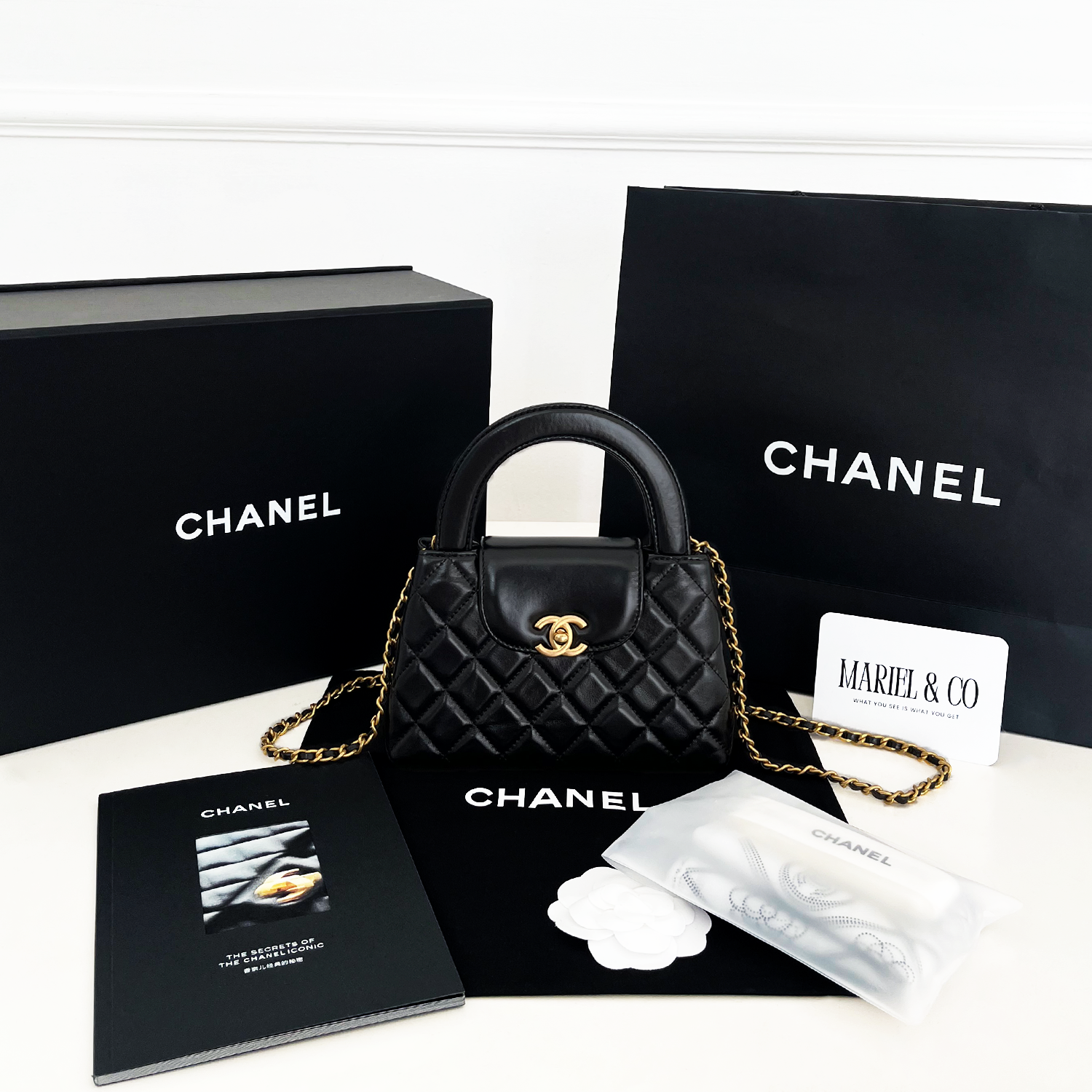 MINI TOP HANDLE BAG – LAMBSKIN, BLACK